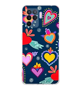 PrintiFy Oppo Reno 5 Lite ile Uyumlu Retro Color 3  Kamera Korumalı Şeffaf  Kılıf