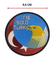 "kartal-Ay Yıldız F-16 Solo Türk" Arma 9.5 cm 3d, 2025 Yeni Model Tip Cırtlı, (Çok Renkli)