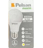 Pelsan 8,5W 2700K (Sarı Işık) E27 Duylu (Kalın Duy) Led Ampul