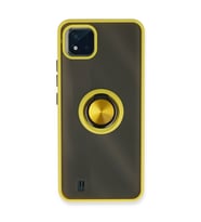 Realme C11 2021 Kılıf Montreal Yüzüklü Silikon Kapak - Sarı