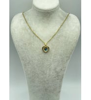 Çelik Gold Taşlı Kalp Kolye - 25-ctr274