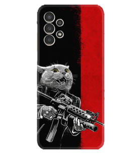 Galaxy M14 Uyumlu Kılıf Silikon Desen Özel Seri Çılgın Kedi 1674