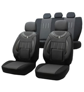 Hyundai i30 Uyumlu Jakarlı Oto Koltuk Kılıfı (Füme-Siyah)