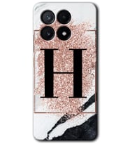 Poco x6 Pro Kılıf HD Desen Baskılı Kılıf - Pembe Mermer Desenli H Harfi