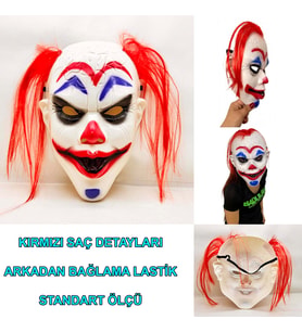 Kızıl Saçlı Joker Palyaço Maskesi