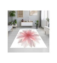 Rovigo Home Dijital Baskı Yıkanabilir Kaymaz Taban Salon Halısı RVG1889-SD446 (Beyaz)