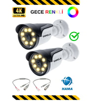 SNRELK HAMA 5536 WARM LIGHT GECE RENKLİ 2'Lİ GÜVENLİK KAMERASI
