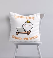 BK Gift Şimdi Çalış Sonra Ağlarsın Tasarımlı Yastık - Model 1
