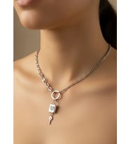 Çelik Silver Kilit Kolye - 25-clkk228