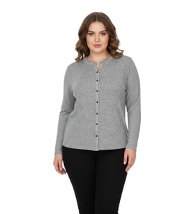 Kadın Yumoş Düğmeli Modelli Bluz BGL-ST05136 (Gri)