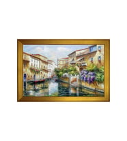 Manzara Temalı Kanvas Tablo 50 x 70 cm Gold Çerçeve
