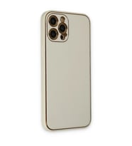 İphone 12 Pro Max Kılıf Co Deri  Kapak - Beyaz
