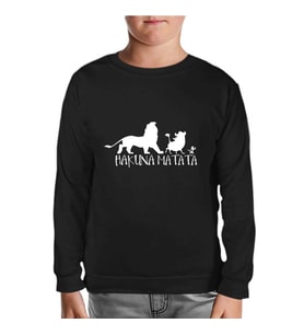 Hakuna Matata - DonT Siyah Çocuk Sweatshirt