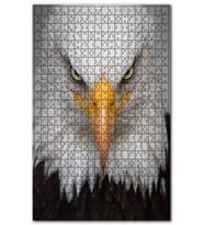 Cakapuzzle Akbaşlı Amerikan Kartalı Ön Görünüş Puzzle Yapboz MDF (Ahşap) (120 Parça)