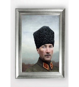 Gümüş Çerçeveli Atatürk Tablo a708