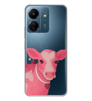 Xiaomi Redmi 13C Uyumlu Sevimli İnek Tasarımlı Şeffaf Telefon Kılıfı