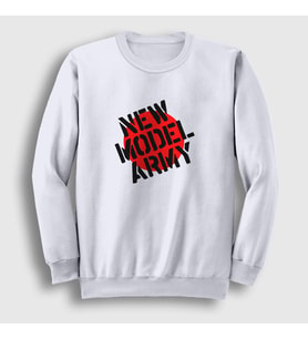 Presmono Unisex Beyaz Logo Rock New Model Army Sweatshirt 485651tt (Beyaz)