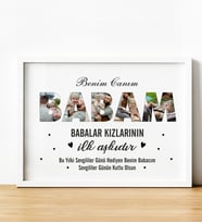 İlk Aşkım Babam 14 Şubat Sevgililer Günü Hediye Tablo Kişiye Özel  Çerçevede 21x30 Cm
