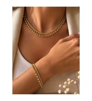 XUPING 14K GOLD RENK DORİKA SALLANTILI KOLYE VE BİLEKLİK SETİ ACR9756