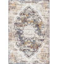 Eliana Home Baskılı, Yıkanabilir Kaymaz Taban Salon Halısı LNA1338-HT631 100x150 cm (Bej)