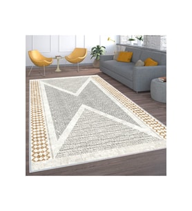 Rovigo Home Dijital Baskı Yıkanabilir Kaymaz Taban Salon Halısı RVG1569-HT170 100x150 cm (Sarı)