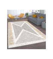 Rovigo Home Dijital Baskı Yıkanabilir Kaymaz Taban Salon Halısı RVG1569-HT170 100x150 cm (Sarı)