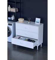 Eliusta Seçer 3 Çekmeceli 85 cm Banyo ve Mutfak Dolabı Beyaz 85x75x32,5 cm Çok Amaçlı Organizer Dolap