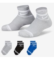 Nike Dri Fit Everyday Cushined Ankle Unisex Socks Yarım Bilek 3 çift Çorap Gri-Mavi-Siyah