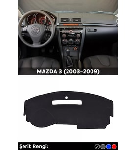 Mazda 3 (2003-2008) 3d Torpido Koruma Kılıfı - Ön Göğüs Kaplama - Siyah Şerit
