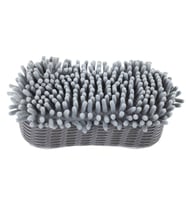 Çift Taraflı Mikrofiber Şönil Tüylü Araba Oto Yıkama Kurulama Temizlik Süngeri 23x12x6cm Gri