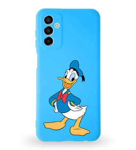 Samsung Galaxy M13 Uyumlu Lansman Kılıf Altı Kapalı İçi Kadife  Donald Duck-C Tasarımlı  Kapak (Şeffaf)