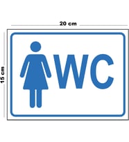 Metal Kadın Wc 15cm x 20cm Uyarı Levhası Yönlendirme Tabelası
