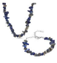 Forentina Bayan Lacivert Taşlı Kolye Bileklik Takı Seti PS3631