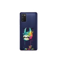 Samsung Galaxy A03S ile Uyumlu Splash Tembel Hayvan Tasarımlı Şeffaf Silikon Kılıf