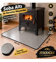 SİYAH NOKTA Dikili Soba altı Muşamba 100 x 115 CM Isı Koruyucu Soba Altı Örtüsü