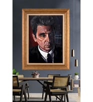 Altın Varaklı  Çerçeveli Paspartulu Tablo ndd803 (Gold)