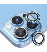 Binano Iphone 13/13 Mini Taşlı Mavi Kamera Koruyucu