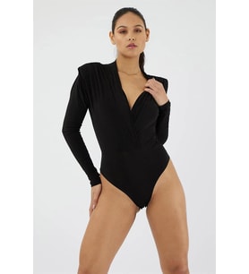 Kruvaze V Yaka Uzun Kol Alttan Çıtçıtlı Vatkalı Esnek Şık Ve Cool Likralı Anvelop Body Bluz