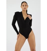 Kruvaze V Yaka Uzun Kol Alttan Çıtçıtlı Vatkalı Esnek Şık Ve Cool Likralı Anvelop Body Bluz