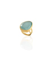 Kadir Jewellery 22 Ayar Altın Kaplama Kadın Fosil Taşlı Yüzük