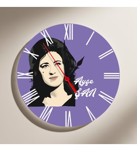 Ayşe Şan Resimli Roma Rakamlı Duvar Saati - Seeta Eyşe Şan (Krem)