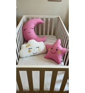 Baby Clime, Bebek Uyku Arkadaşı Yastık Seti – 3 Parça (Pembe)