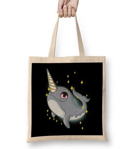 Cute & Funny Narwhal Unicorn Of The Sea Bez Çanta Uzun Saplı