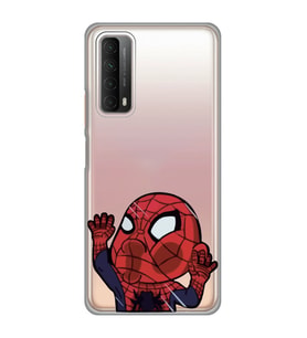 Huawei P Smart 2021 Uyumlu Örümcek Adam Desenli Şeffaf Telefon Kılıfı