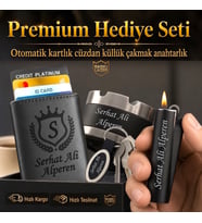 10 Farklı Tasarım Modeli Seçeneğiyle Hemen Kargo Sevgiliye Eşe Babaya Arkadaşa Hediye Seti - Mekanizmalı Otomatik Kartlık Cüzdan Clipper Çakmak Küllük ve Anahtarlık