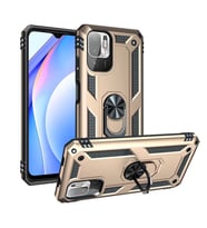 Xiaomi Redmi Note 10 5G Kılıf Metal Solid Yüzüklü Standlı Military Ring SRS (Altın)