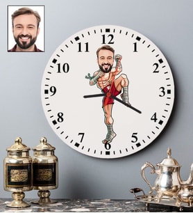 Kişiye Özel Kick Box Tasarımlı Karikatür Duvar Saati 112