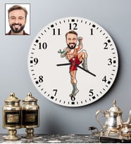 Kişiye Özel Kick Box Tasarımlı Karikatür Duvar Saati 112