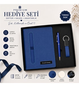 Kişiye Özel Defter - Kalem ve Anahtarlık Seti