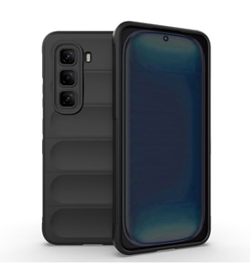 Infinix Hot 50 Pro 4G Uyumlu Kılıf Esnek TPU Oyuklu Arka Yüzey Tasarımlı Zore Etnik Silikon Kapak (Siyah)